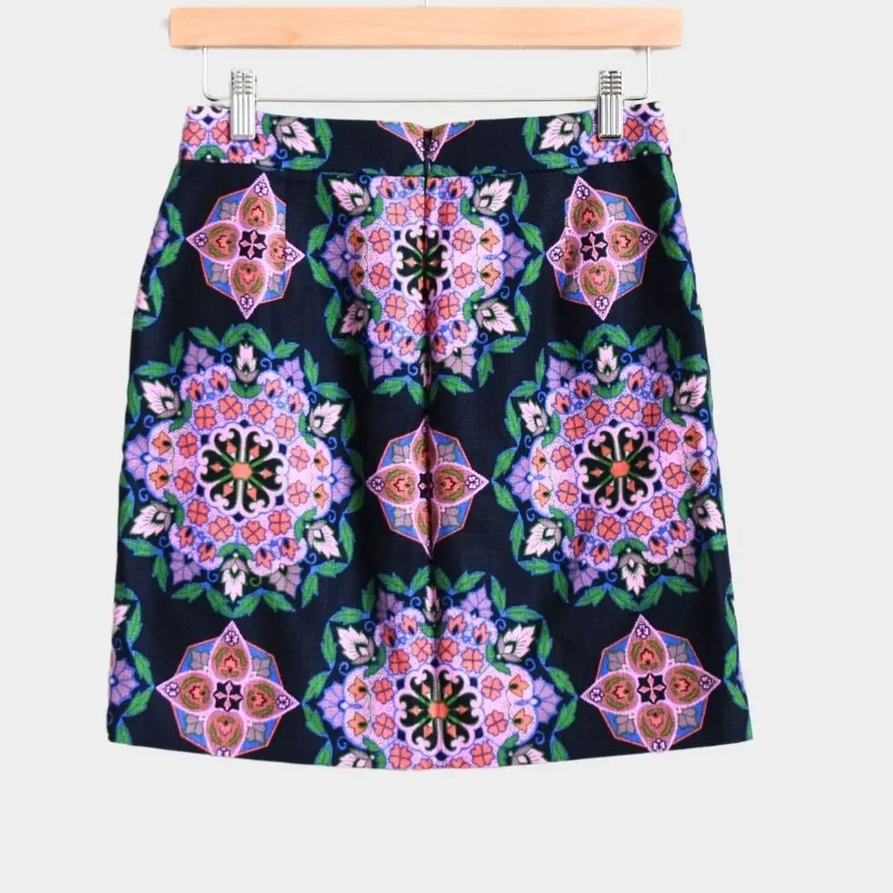 J.CREW Women's Mandala Print Mini Skirt Size 00